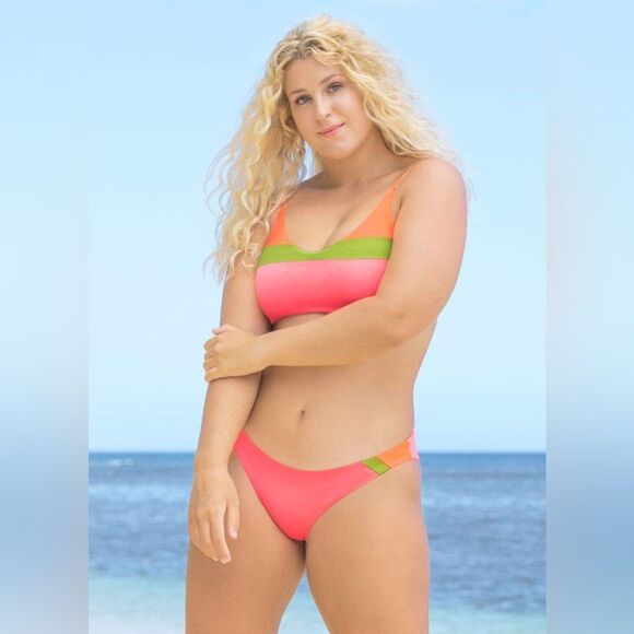 Maaji Fandango Flirt Pink Floral Thin Side Reversible Bikini Bottom Size 2XL - Picture 15 of 15